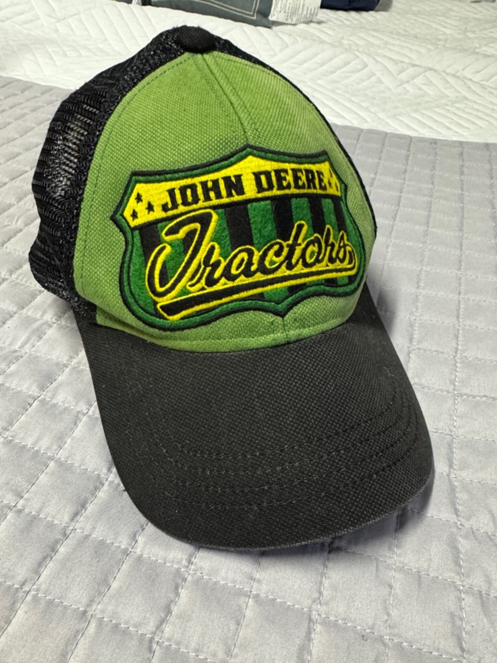 John Deere Green & Black Tractors Embroidered Mesh Cap